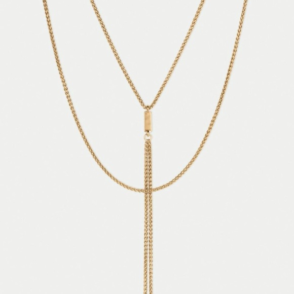 🆕 Lucky Brand Chain Layer Lariat Gold Necklace - Picture 2 of 5